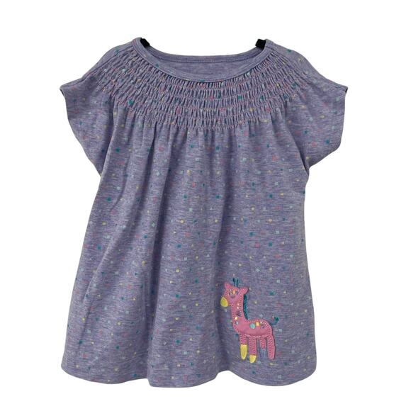 American Girl Bitty Baby Giraffe Embroidered Polka Dot Top Purple Girls 4 - Picture 1 of 4